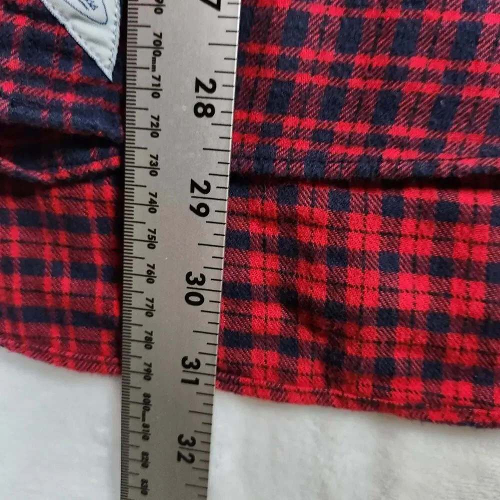 Levis Plaid Flannel Long Sleeve Button‎ Up Shirt Red Blue Size Medium Cotton